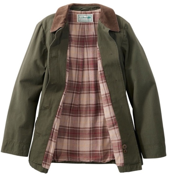 Vintage L.L. Bean Barn Jacket Olive & Brown Size 3X Corduroy, Flannel Lined - Picture 2 of 9